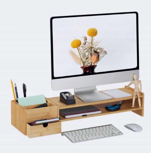 Bambusový stojan na monitor, stojan na psací stůl