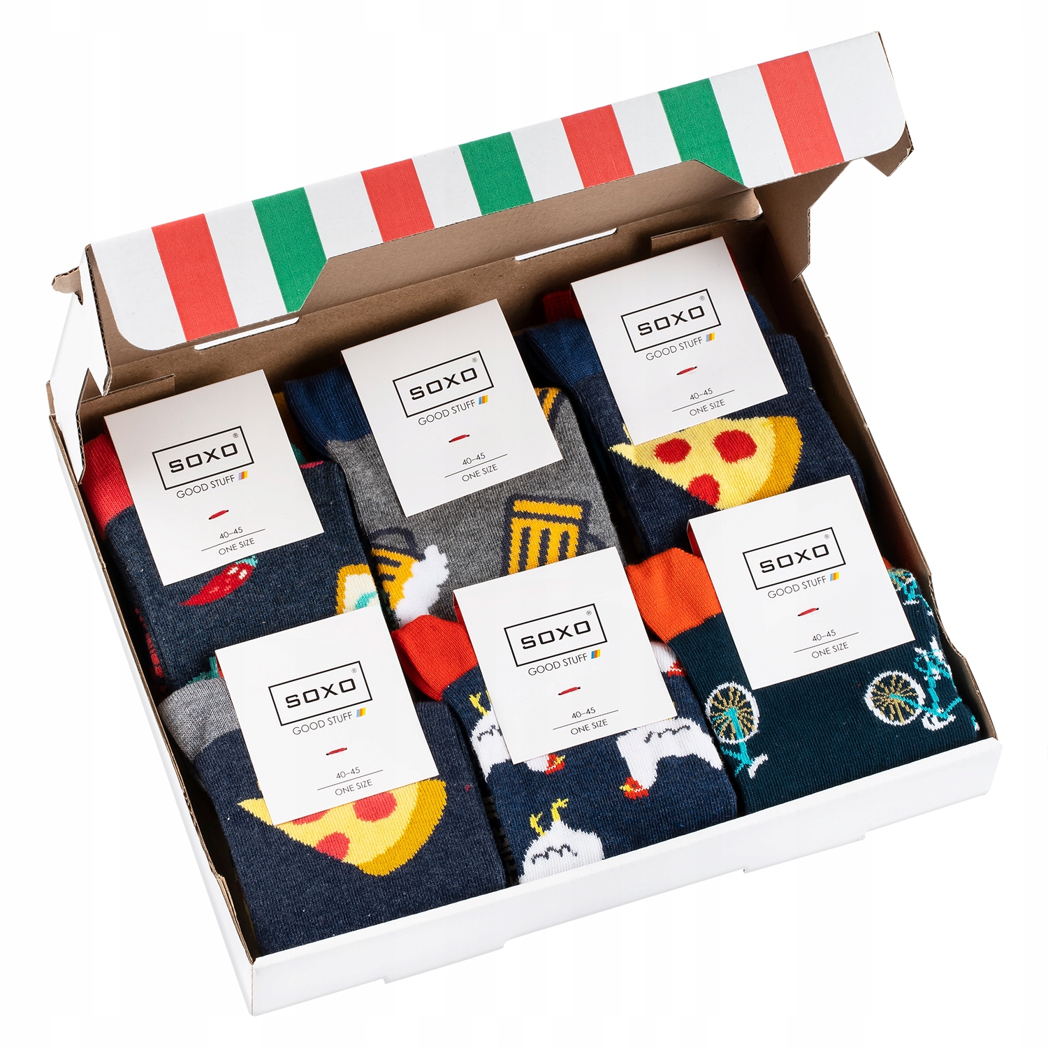 

6x Skarpetki Męskie Soxo Kolorowe Zabawne Prezent