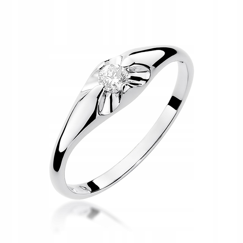 

Pierścionek Zaręczynowy Białe Złoto Brylant Grawer