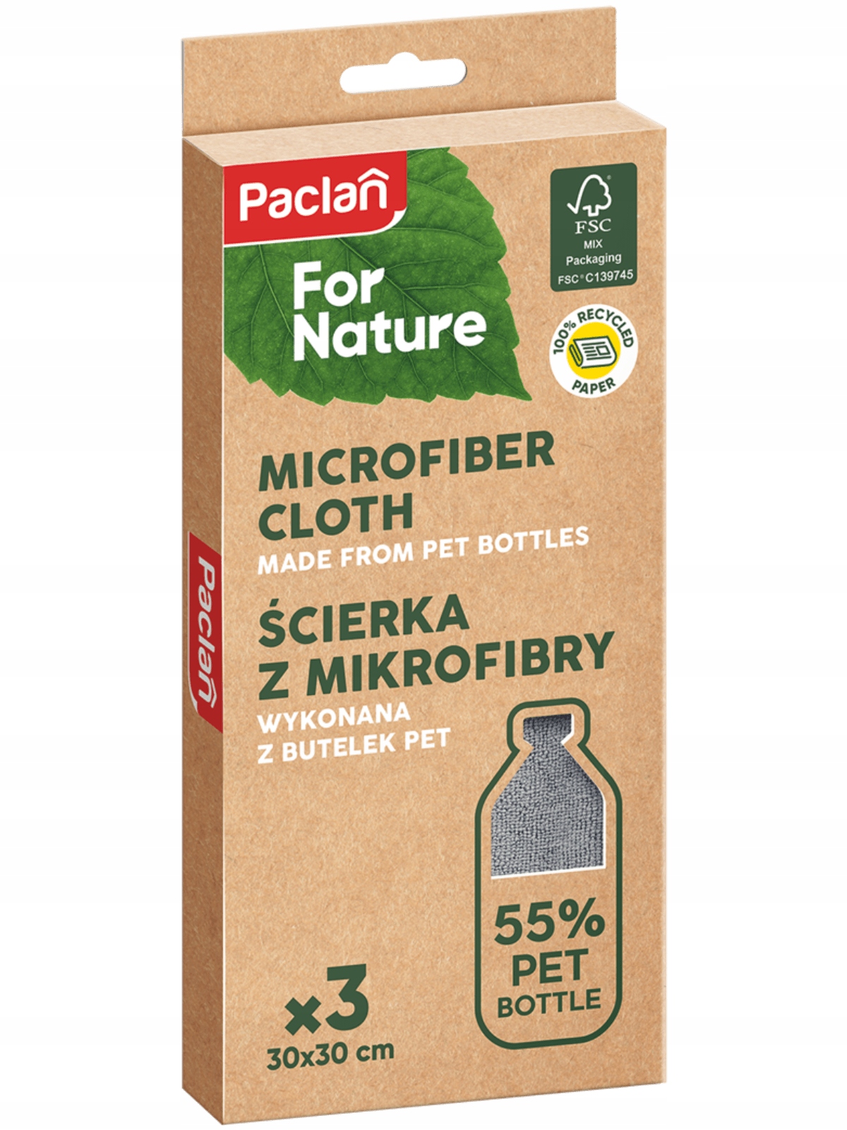 

Paclan ściereczki z mikrofibry z butelek pet -3szt