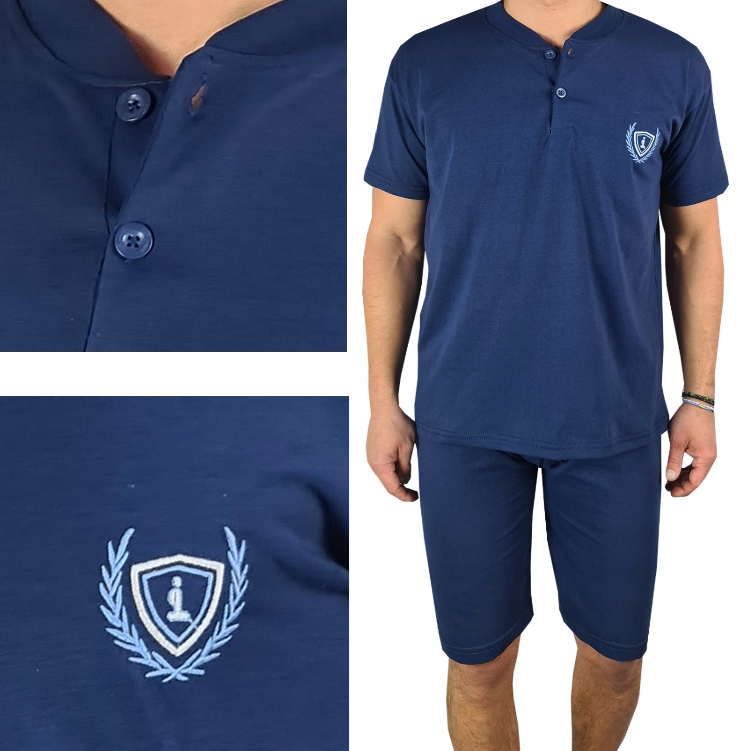 

Bawełniana Piżama Męska Szorty Spodnie T-shirt #M