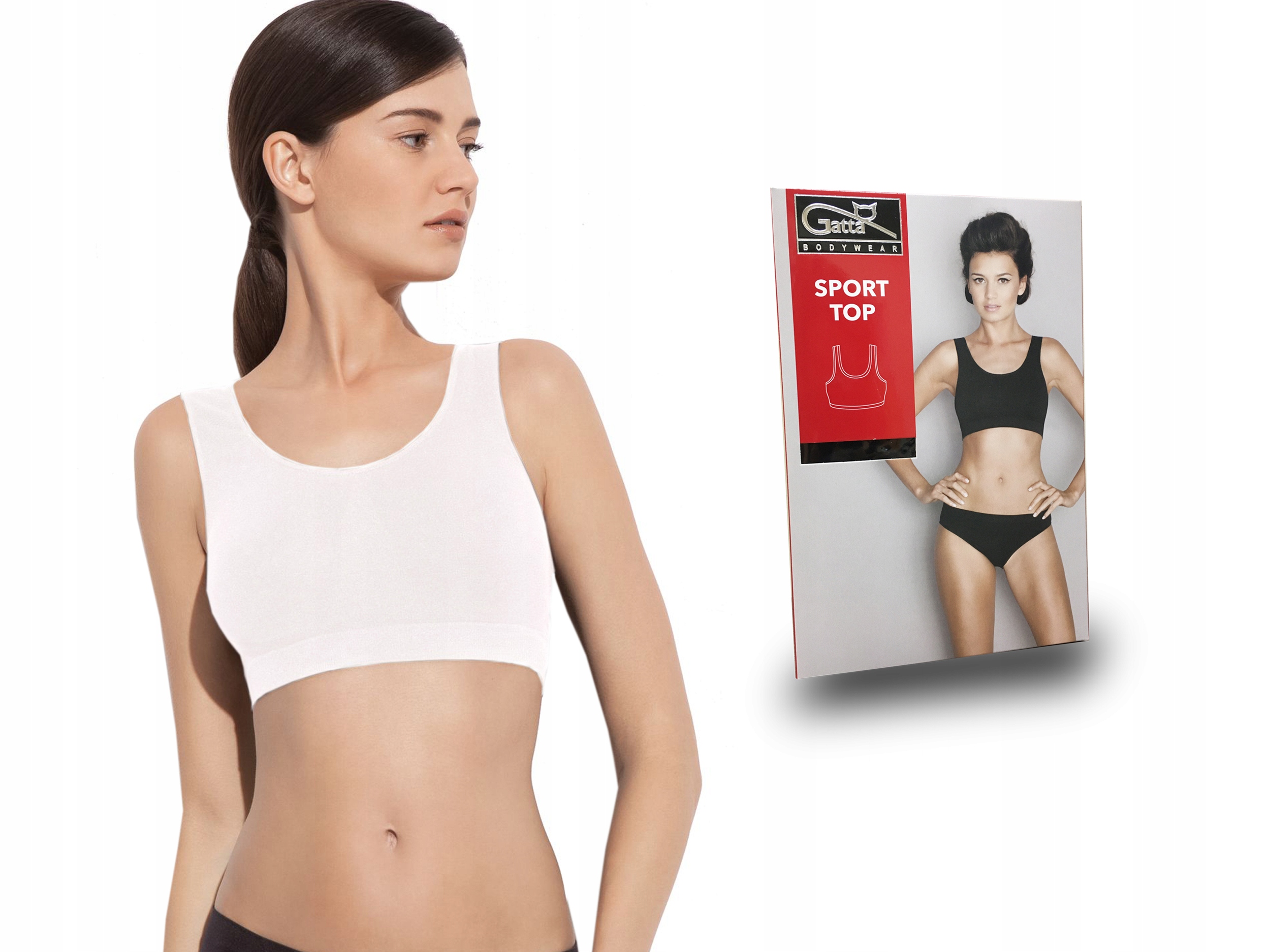 

Gatta Sport Top bezszwowy biustonosz, biały, S