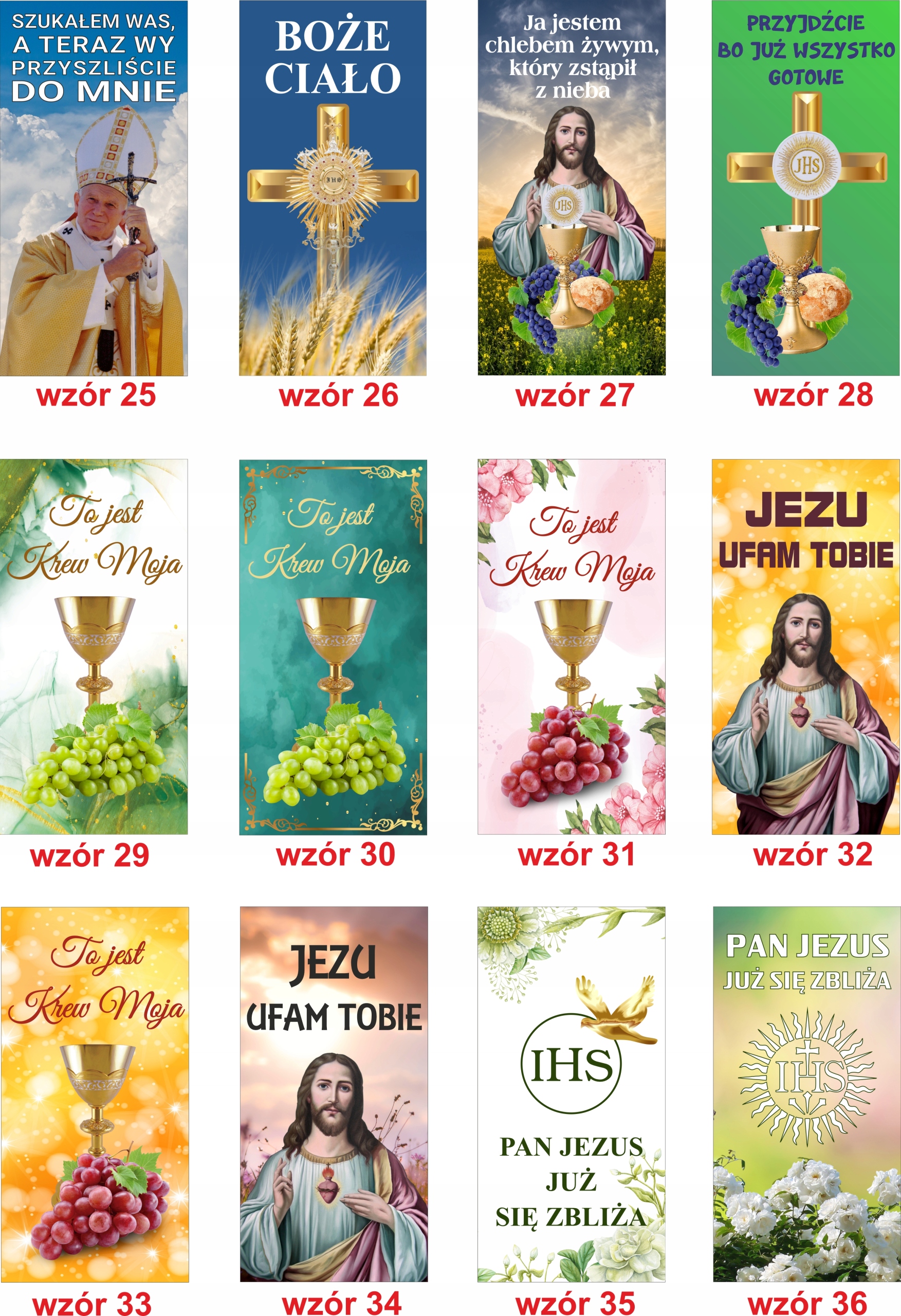 Baner ozdobny NA BOŻE CIAŁO 100x200cm Oczkowanie co 50 cm