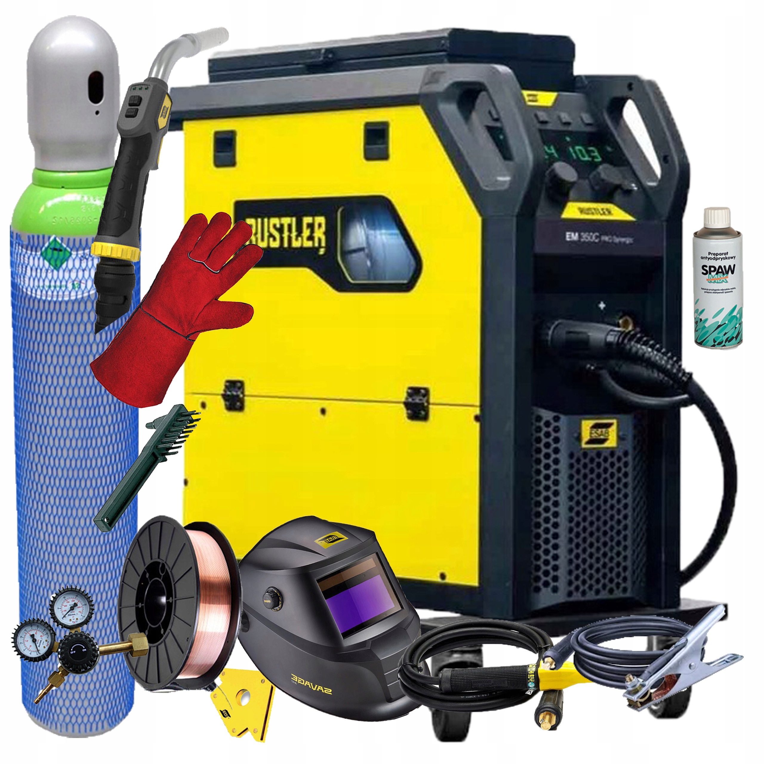 Półautomat Spawarka Mig Esab Rustler Em 350C Pro Synergia Migomat Zestaw