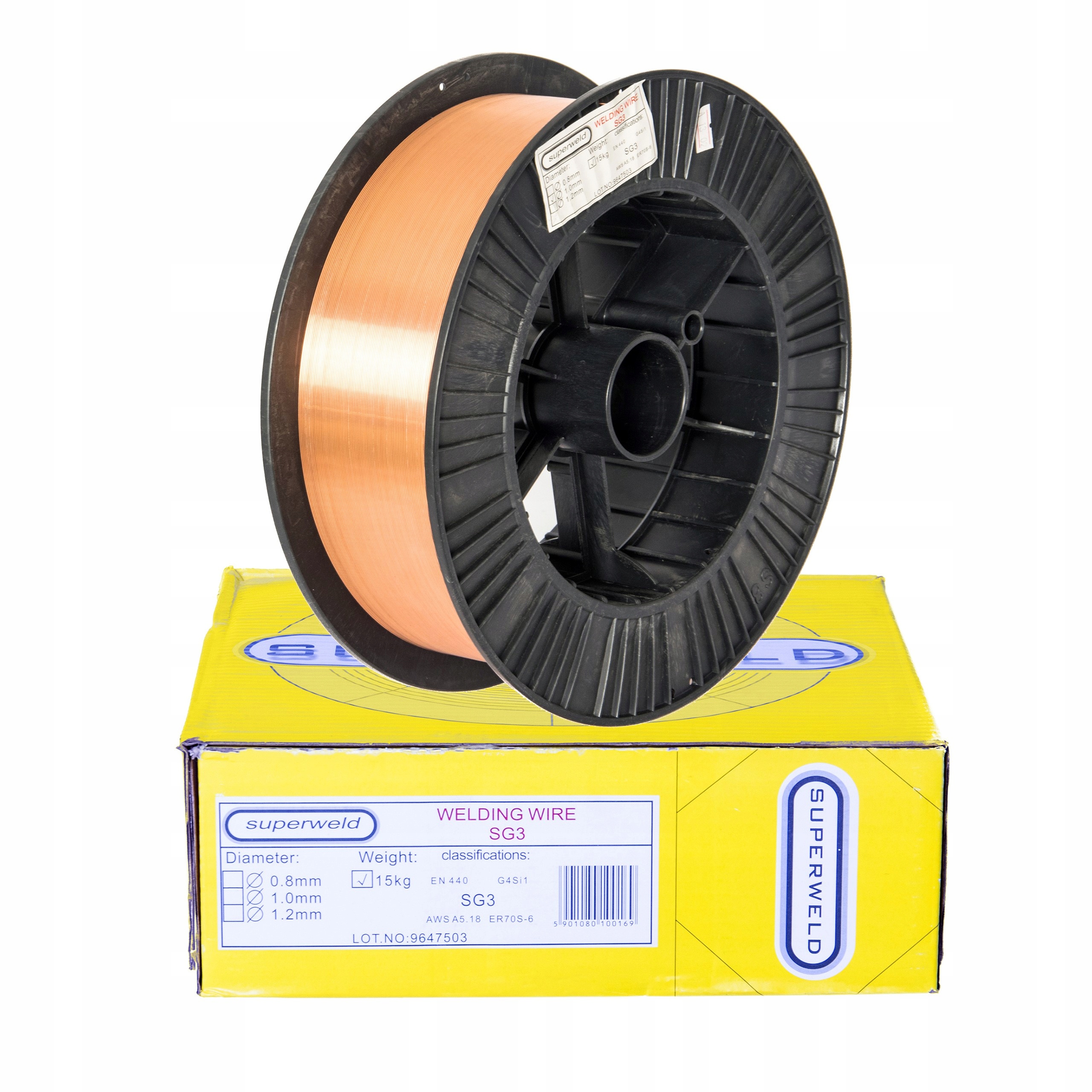 Drut spawalniczy 0,8 15kg SG3 Mig/mag Superweld