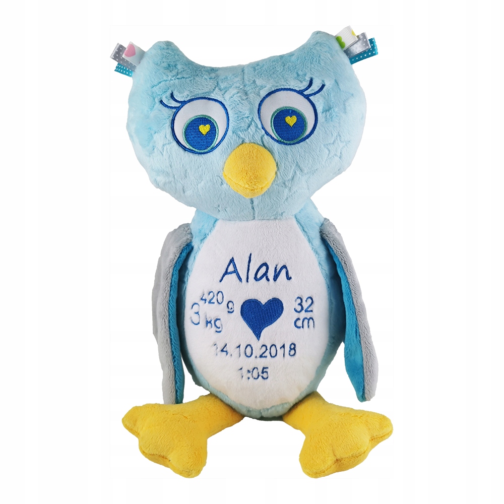 Plyšák Sova Personalizovaný Křest Narozeniny Medvídek