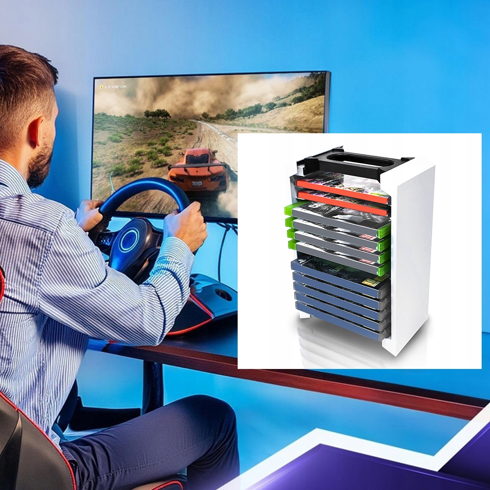 PODSTAWKA STOJAK NA GRY PŁYT Z 12 GNIAZDAMI DO PS5 PS4 SLIM/PRO