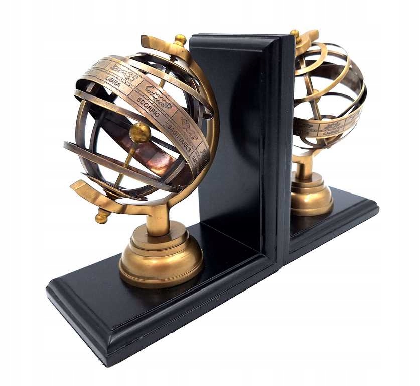 Bookend Podpera na knihy astrolabia na drevenom podstavci dekorácia