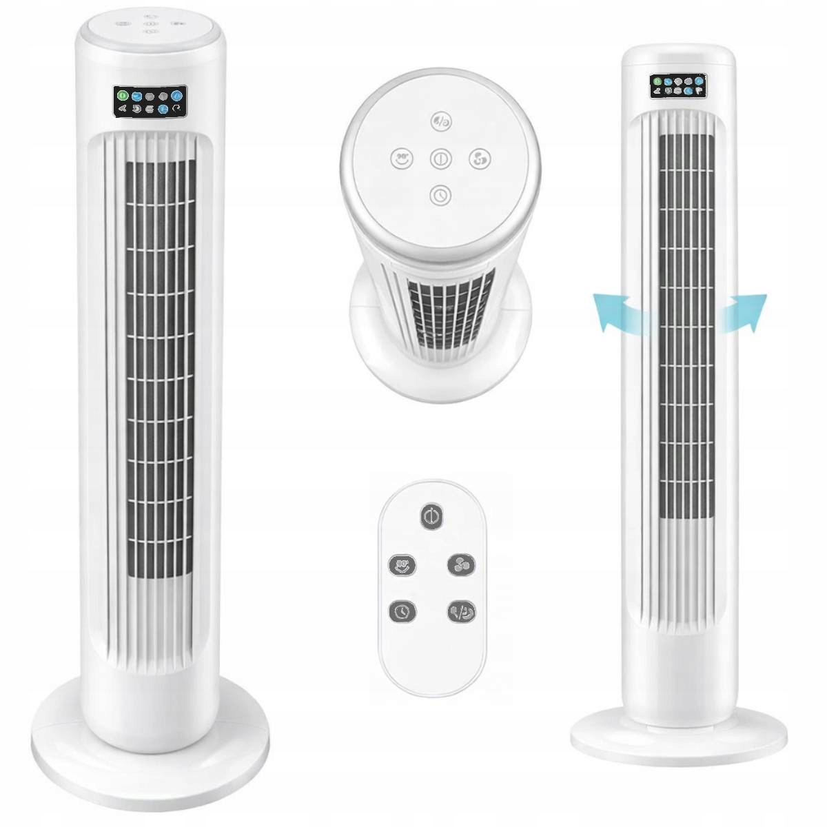 Sloupový ventilátor Stvd 45 A1 s dálkovým ovládáním, otáčení o 90°, bílý