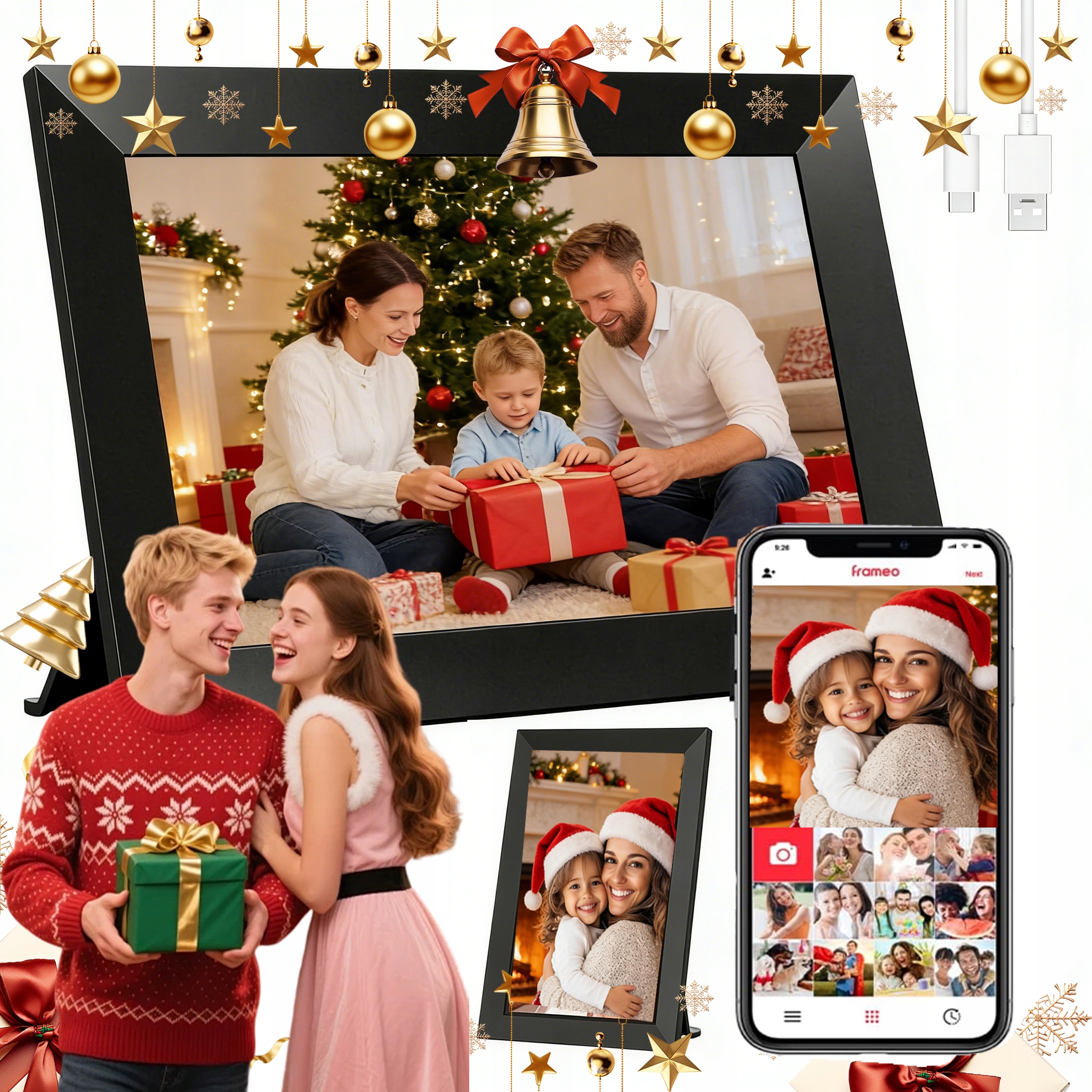 Digitální Rámeček Na Fotografie Wi-fi 10,1" 32 Gb, Vysoce Kvalitní Panel, Černý