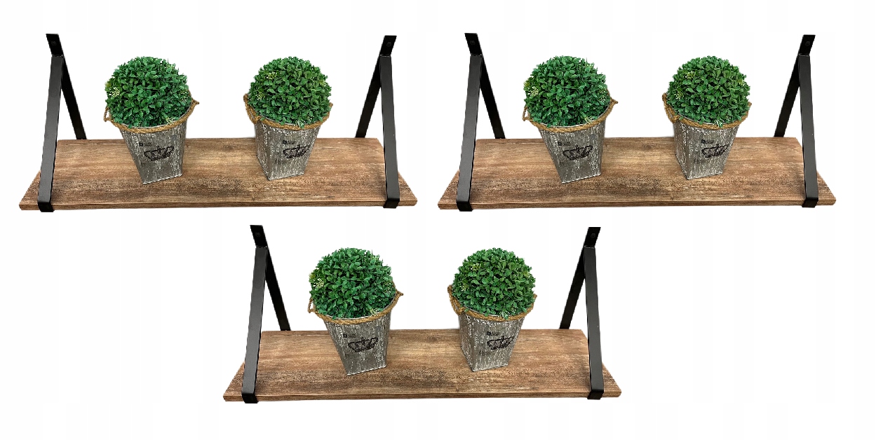 

Półka w stylu loft 82cm podpórka Gino 3 szt zestaw