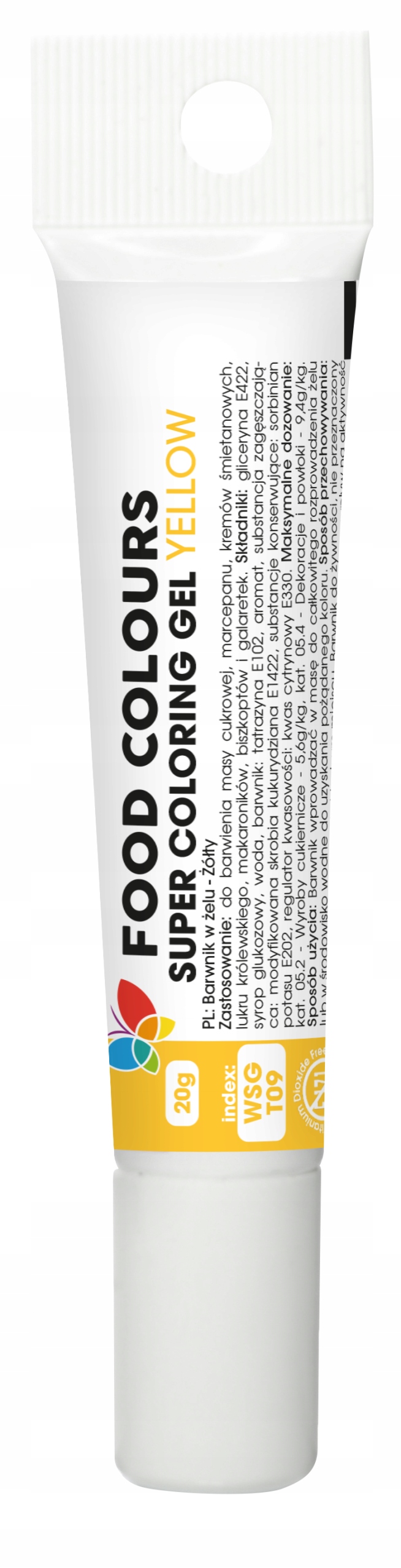 BARWNIK SPOŻYWCZY w żelu ŻÓŁTY - Food Colours - 20 g Kod producenta WSG-T09
