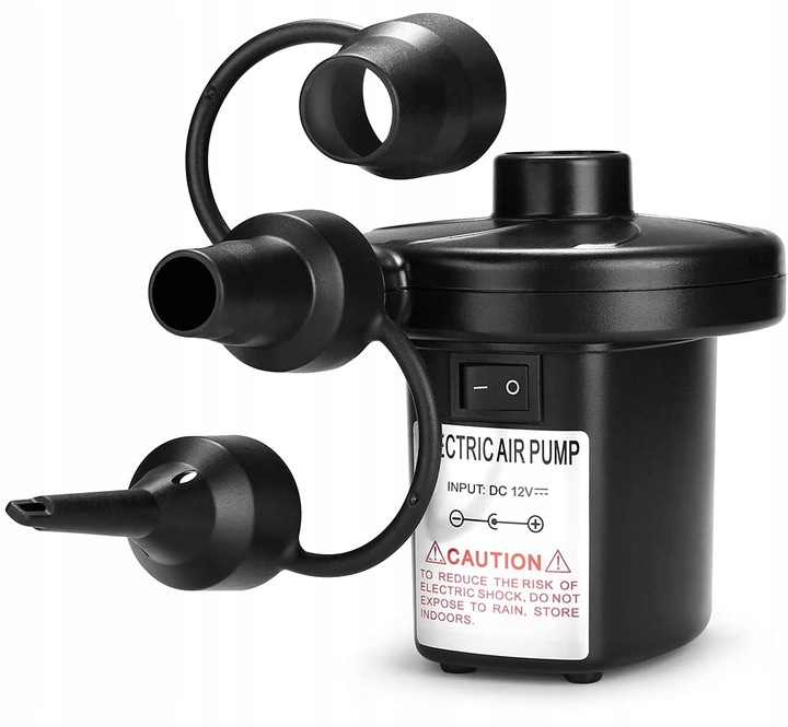 ELEKTRYCZNA POMPKA PIŁKI MATERACA BASENU 230V/12V + KOŃCÓWKI DO ROWERU AUTA Moc 50 W