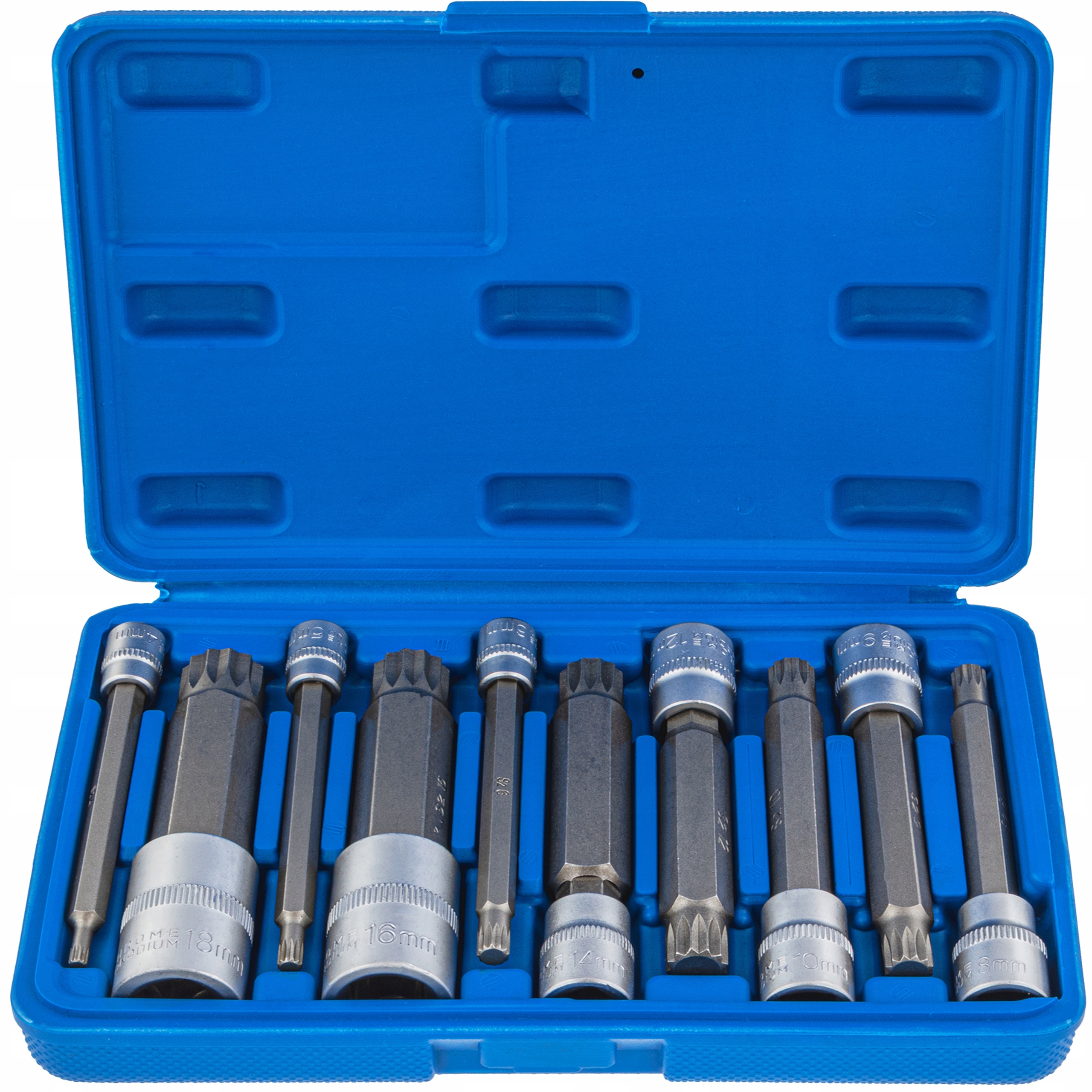 Nasadki Klucze Spline 1/4 3/8 1/2 M4-M18 Xzn Wpustowe Długie 10 El. Crv.