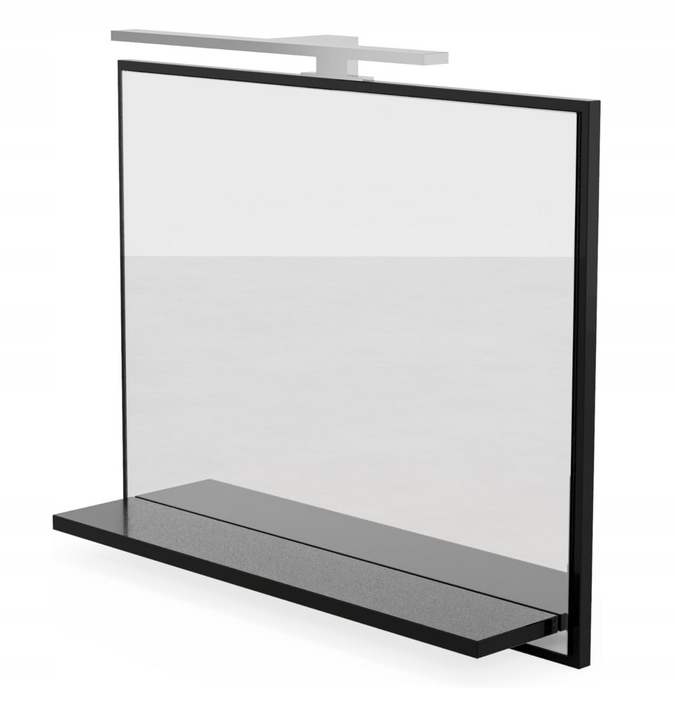 Zrcadlo s Led policí 60x50 cm černá matná Premium závěsná