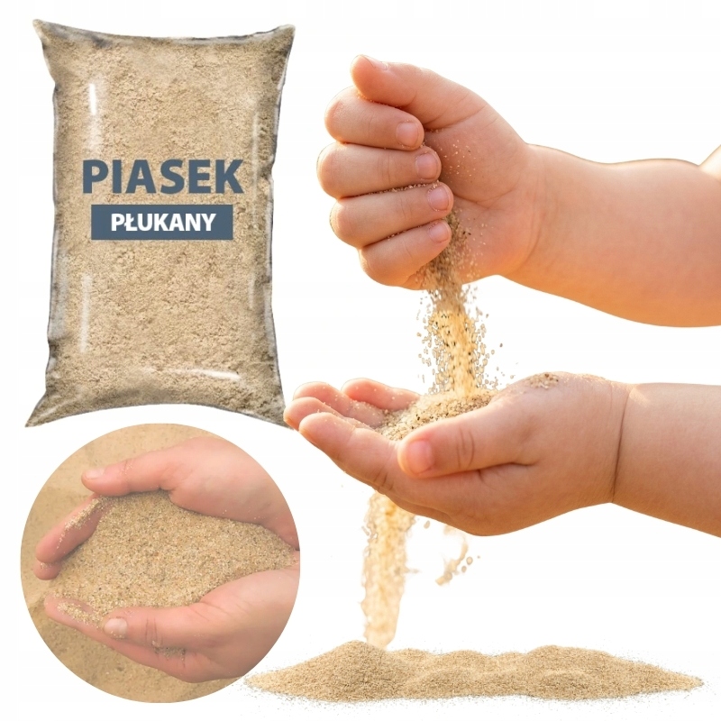 BEZPIECZNY KWARCOWY PIASEK PŁUKANY DO PIASKOWNICY Z ATESTEM PZH WOREK 20KG