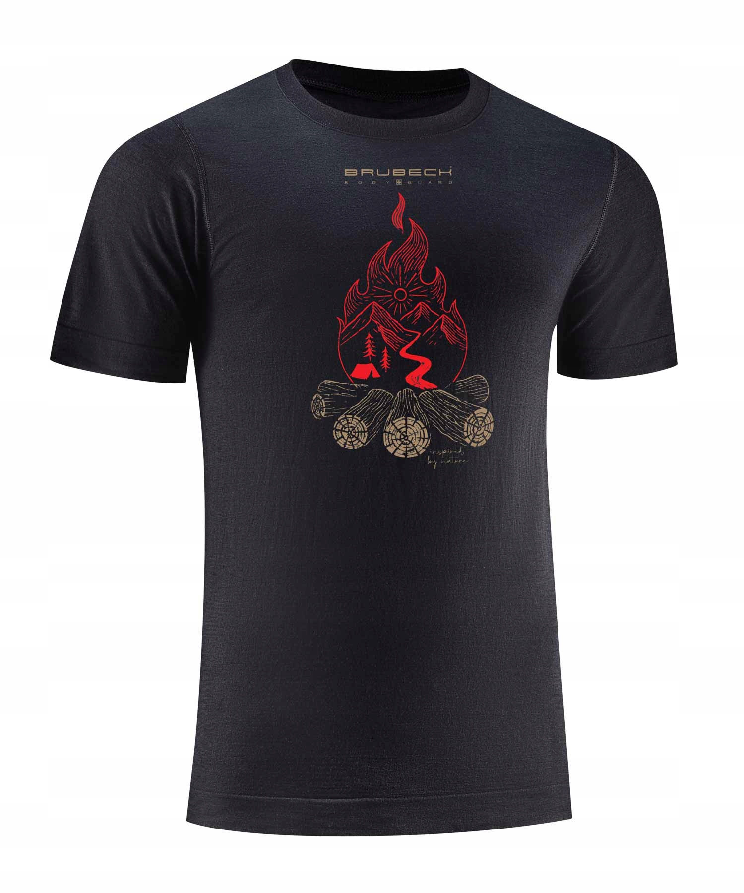 Męska podkoszulka Z Wełną Merino Wool Brubeck Outdoor W góry czarny S