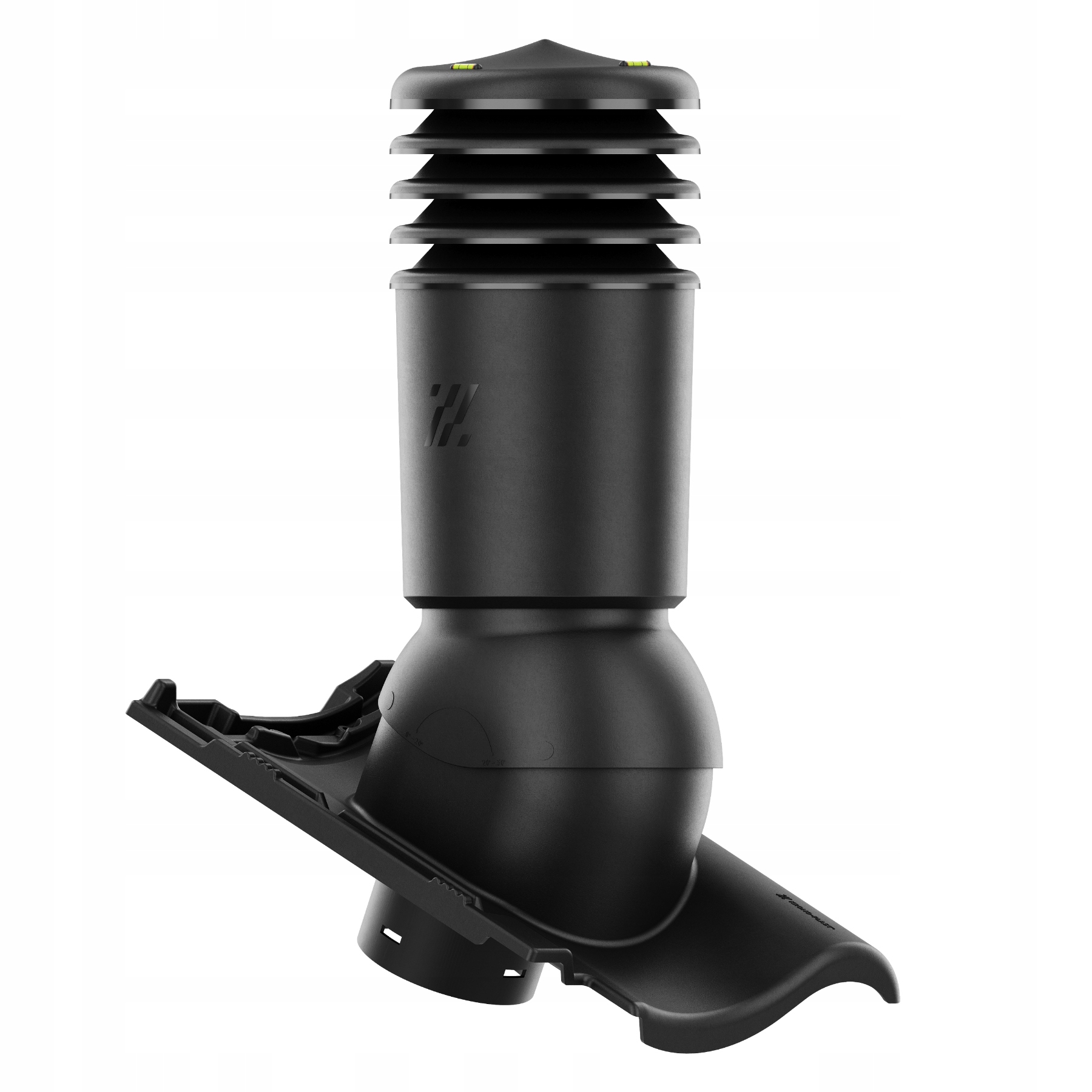 Větrací komín fi125 HiVent střešní krytina Roben Milano Černá Matná