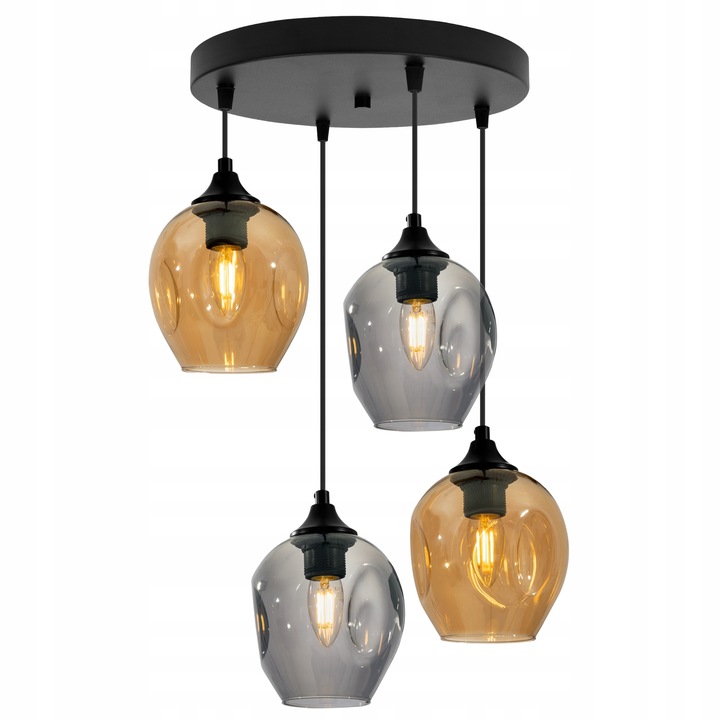 Velká černá lampa se 4 stínidly na kole Praha