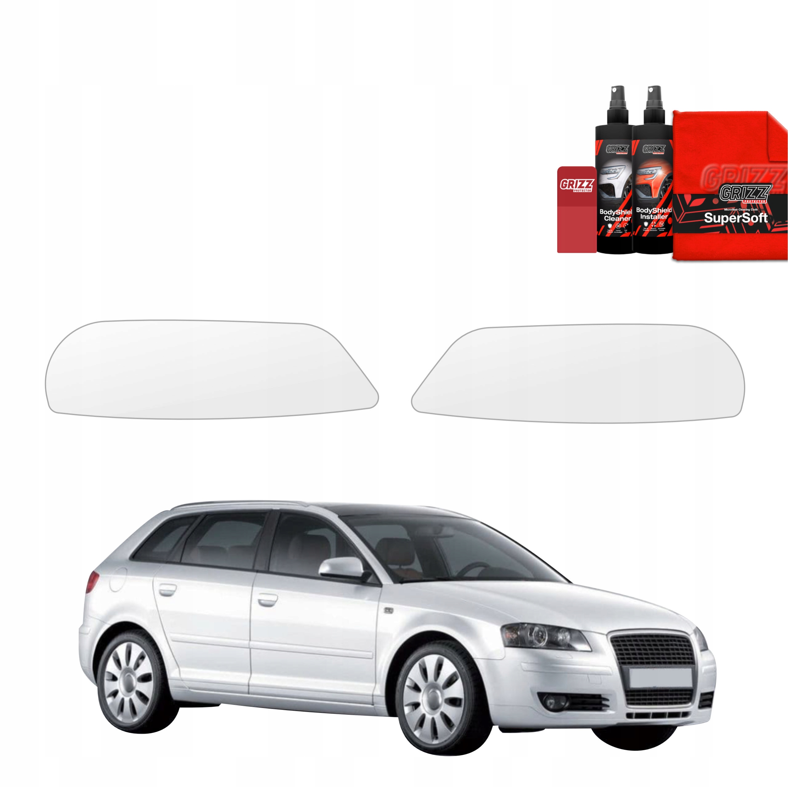 2v1 Fólie Ppf dýha na lampy pro Audi A3 8P Hatchback 5D (2008-2012)