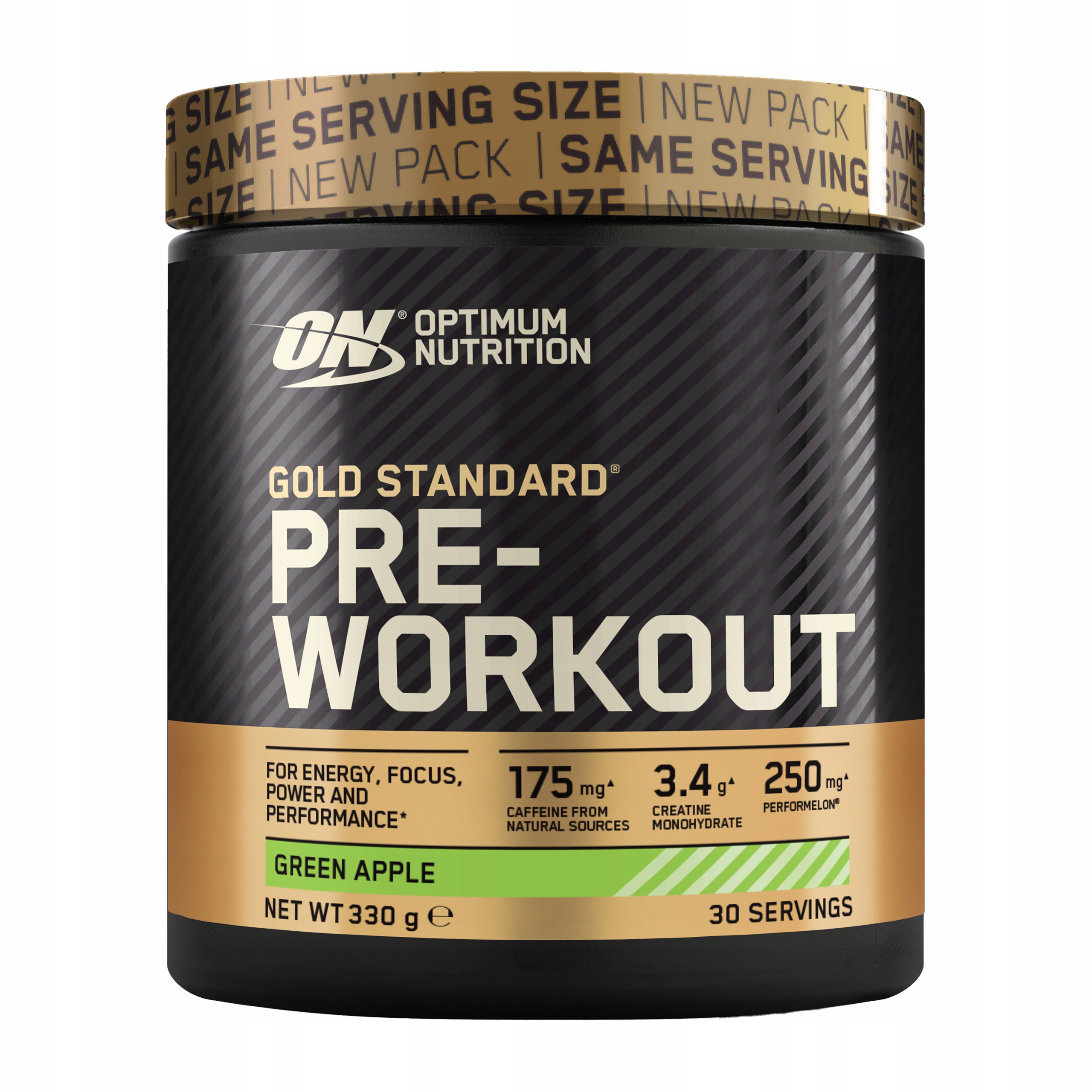 Předtréninkovka Optimum Nutrition Gold Standard 330 g Jablko Energie