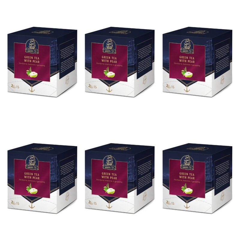 Admiral Tea Zelená s hruškou, erbovní náplň 15x2g X6