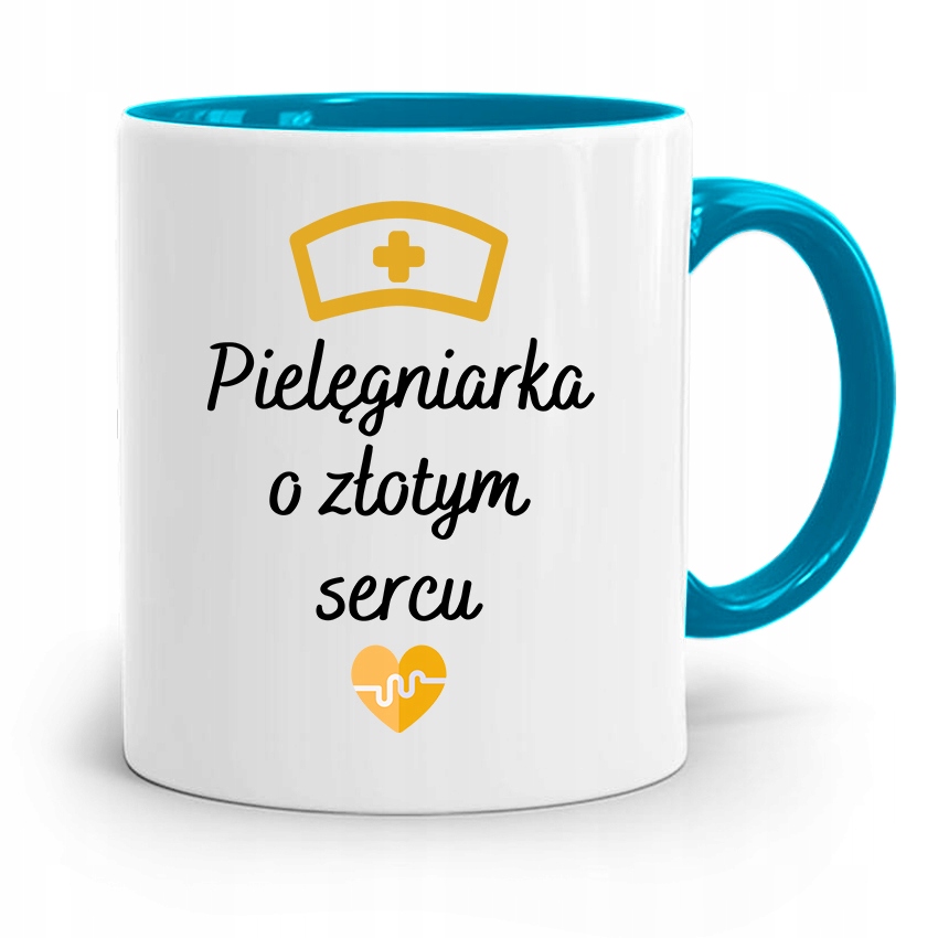 

Kubek Błękitny Dla Pielęgniarki O Złotym Sercu