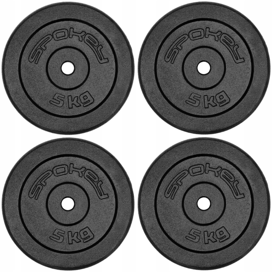 Sada litinových zátěžových talířů na činku pro silový trénink 4x5 kg