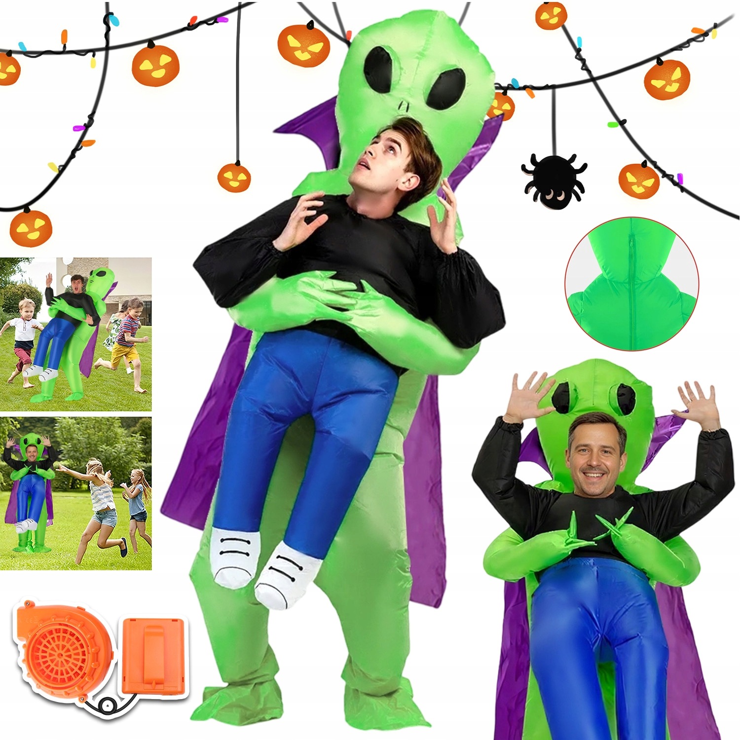 Kostým Alien Ufo Mimozemšťan Nafukovací Převlek Kostým Halloween Pro Dospělé