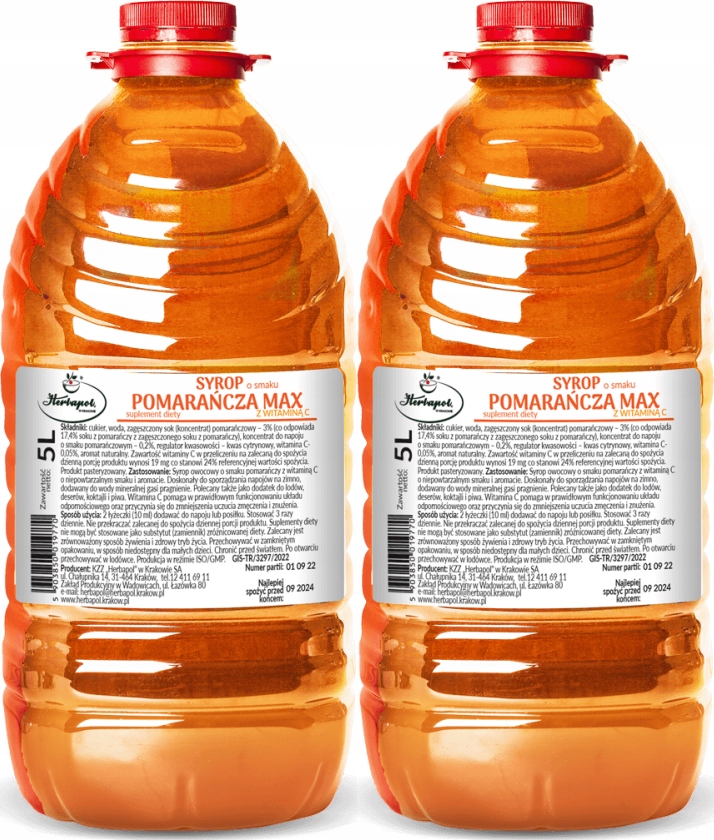 Syrop Pomarańcza z witaminą C Herbapol 5L x 2