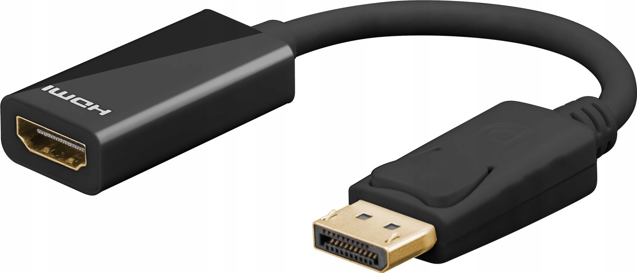 ADAPTER PRZEJŚCIÓWKA DISPLAYPORT HDMI 1.2, 4K 30Hz, POZŁACANY 0,1M
