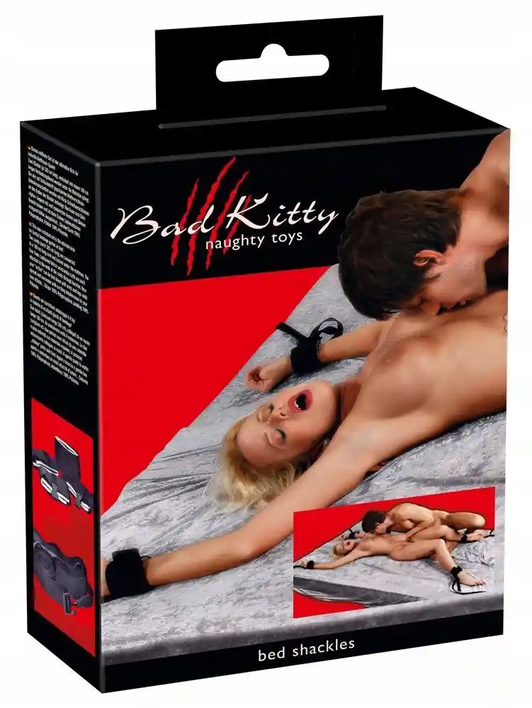 Наручники набор полиэстер Bad Kitty черный