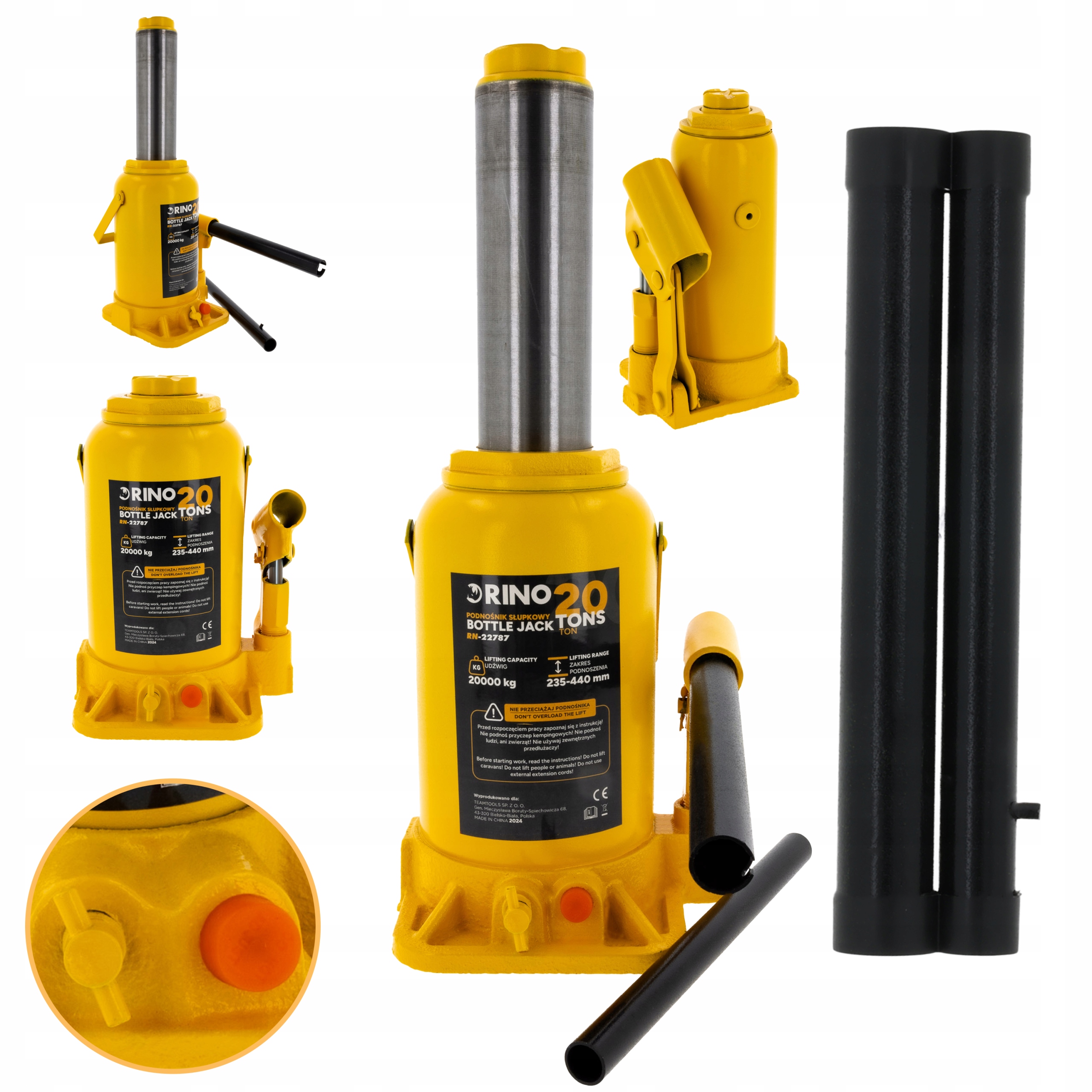 Hever Rino, lahvový automobilový zvedák, 20 tun