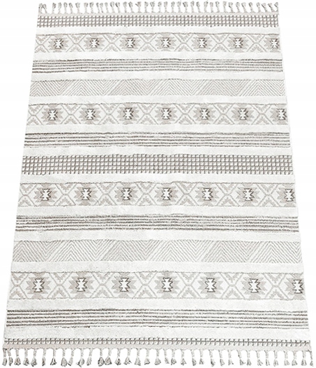 Koberec 120x180 Boho Obývacia Izba Spálňa Biela Berber