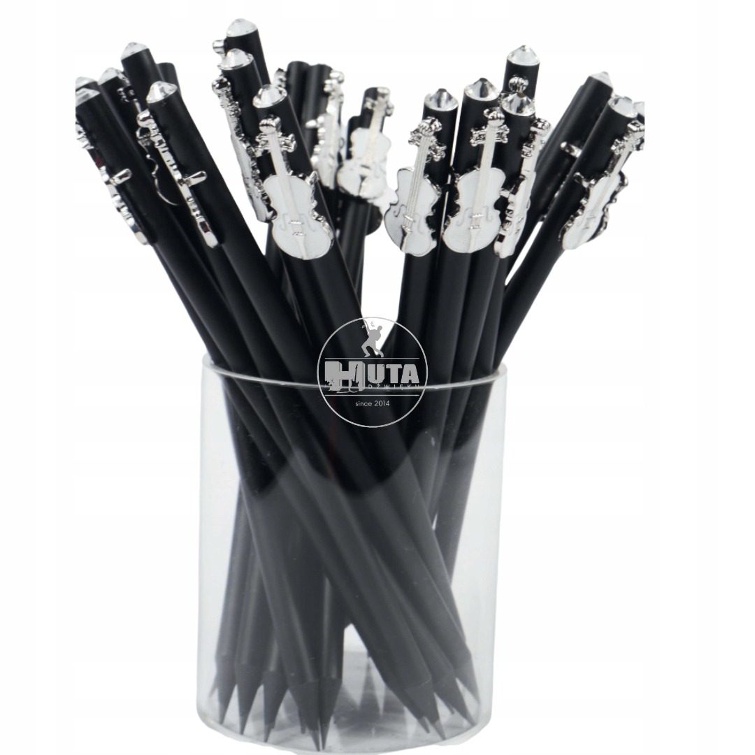 MUZYCZNY PREZENT: Ołówek z motywem białe skrzypce