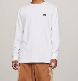 Tommy Jeans pánský dlouhý rukáv, bílý, XL