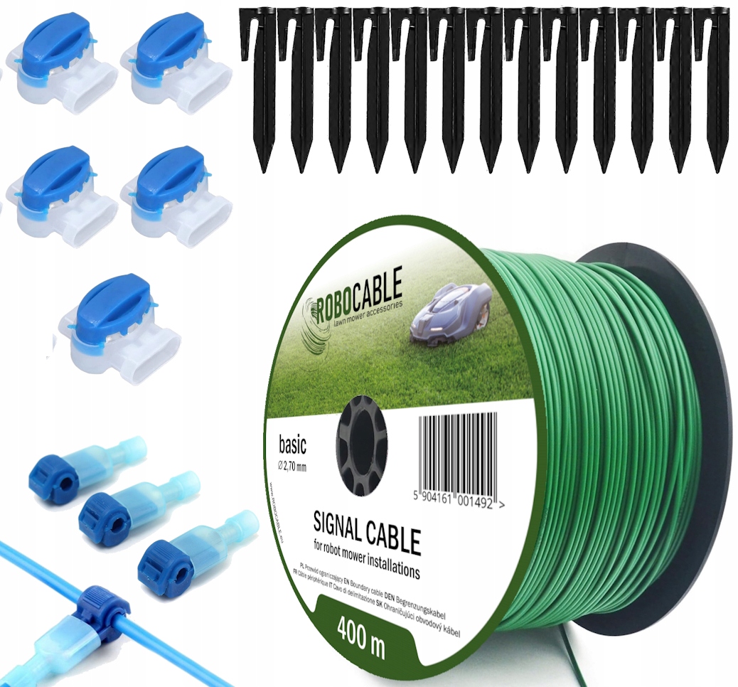 Kabel pro omezení robotické sekačky Sada 400 m Špendlíky Robocable