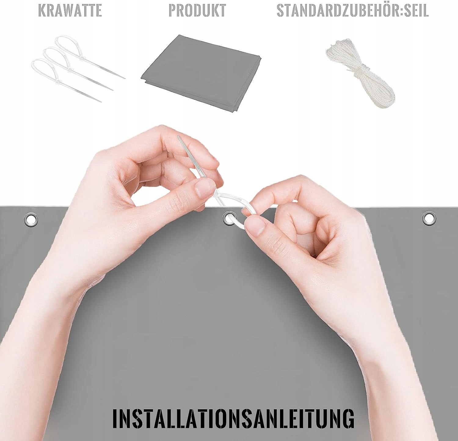 JASNOSZARA OSŁONA BALKONOWA ROZMIAR 0,85M x 5M Długość 500 cm