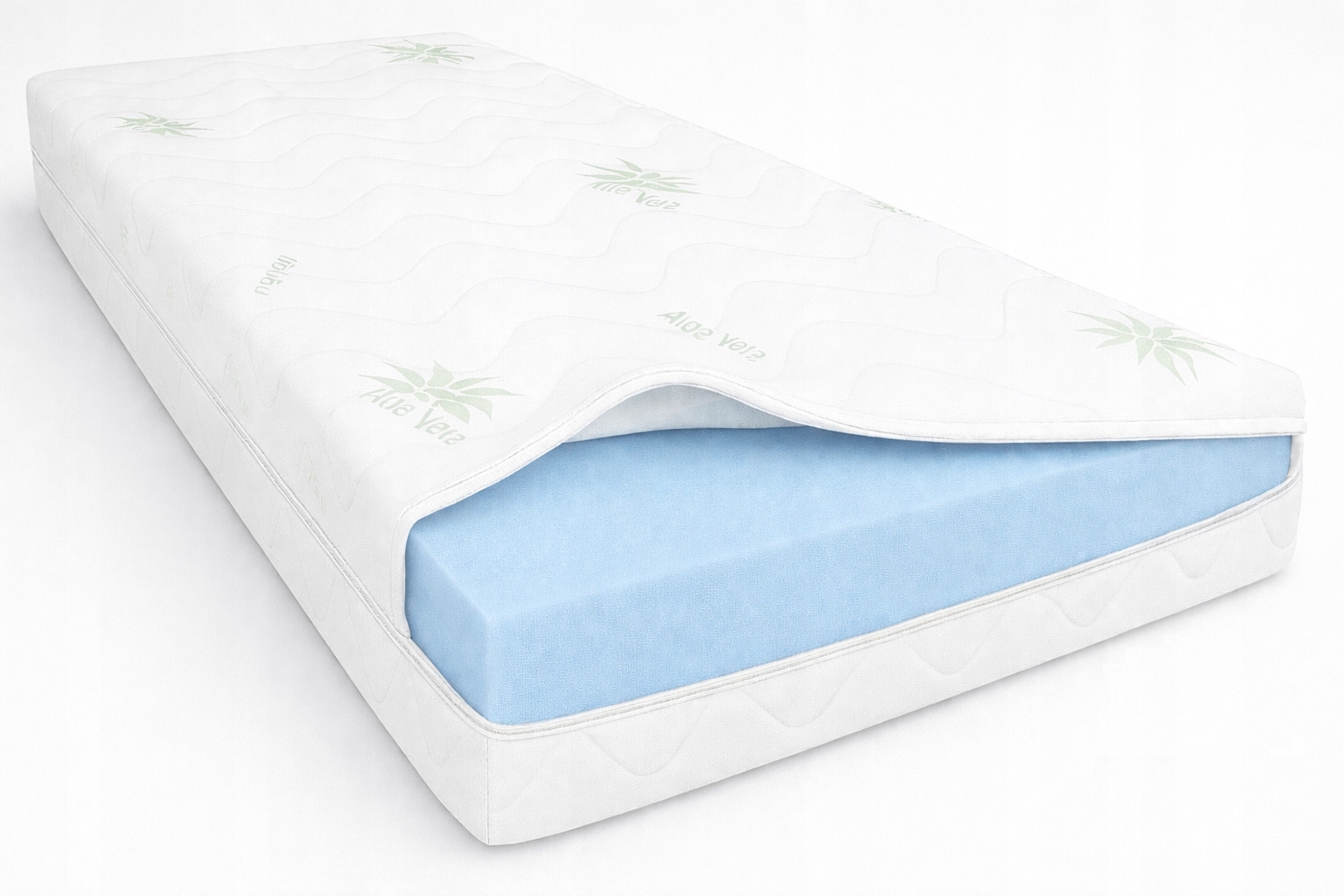 Matrace pěnová Měkká H2 75X170 Bílá 9 Cm Antibakteriální pěna Aloe Vera