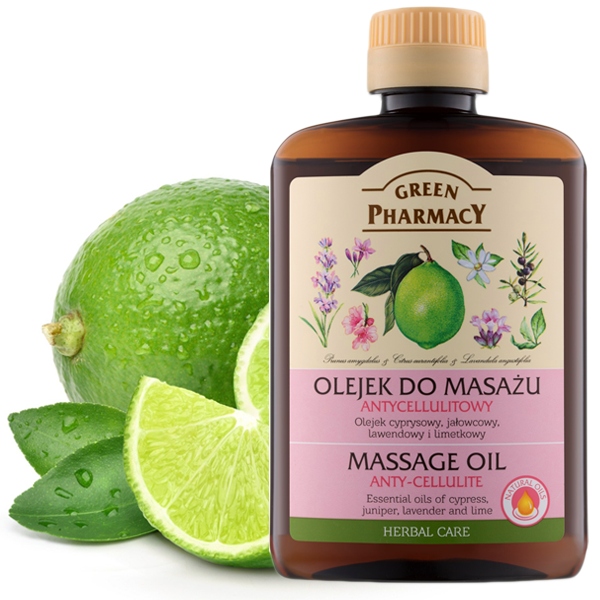 OLEJEK NA CELLULIT ANTYCELLULITOWY DO MASAŻU DRENAŻ LIMFATYCZNY - PACHNĄCY Zapach Limonka