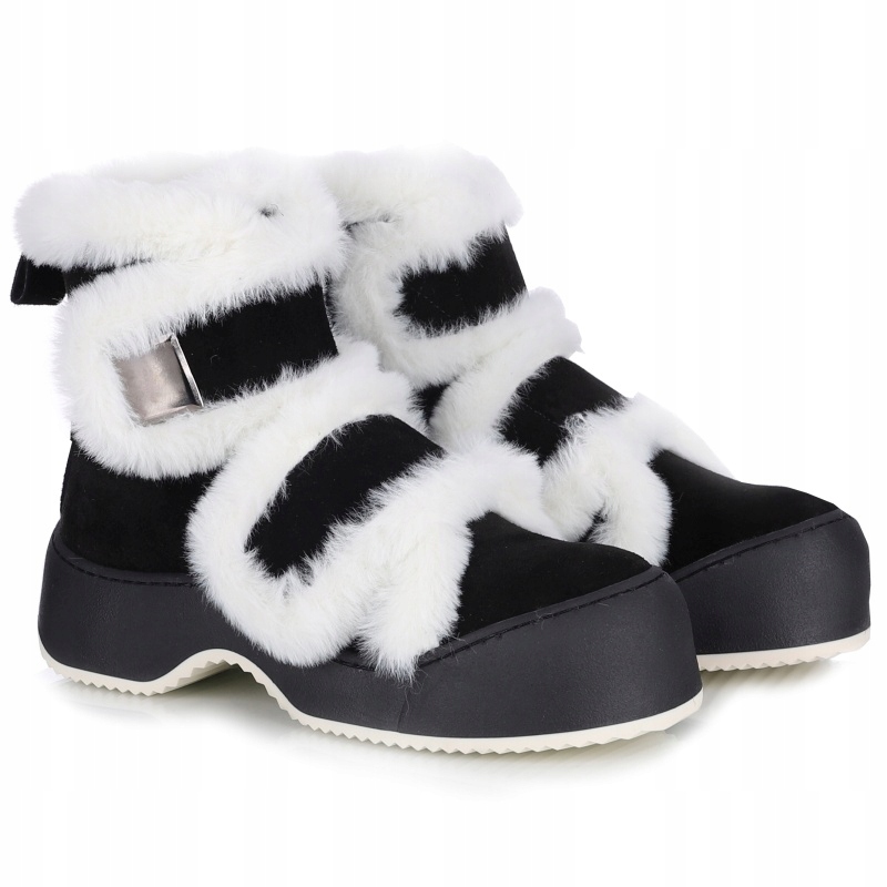 Dámské sněhule Bombonella 8T P499 777-98 9 černé kožíšek Kůže Vel. 36