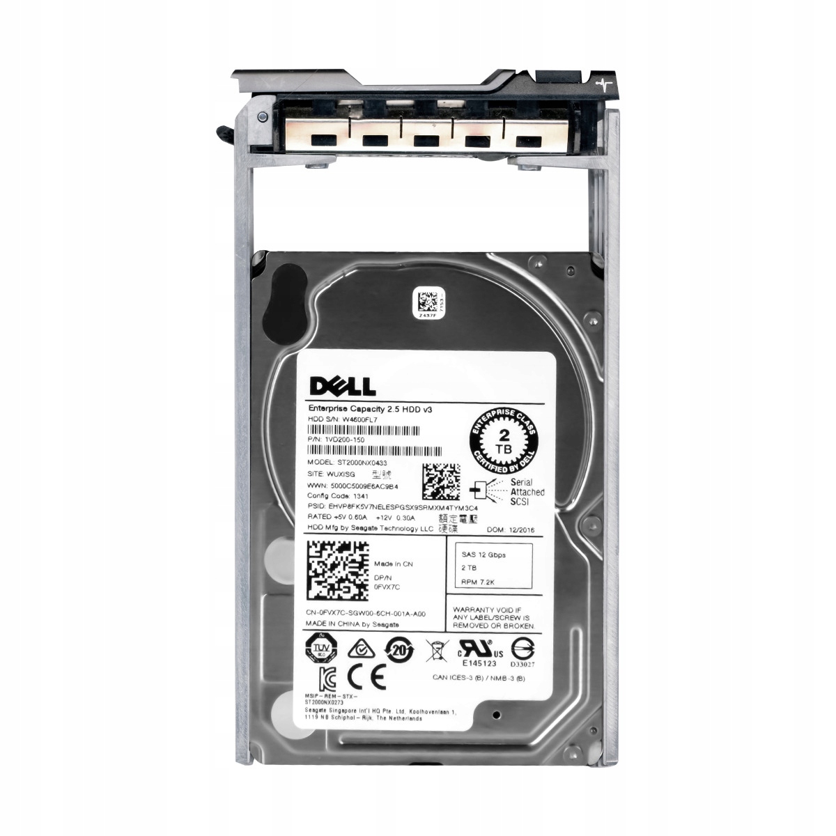 Dell 0FVX7C 2TB 7.2K 128MB SAS-3 2.5'' ST2000NX0433
