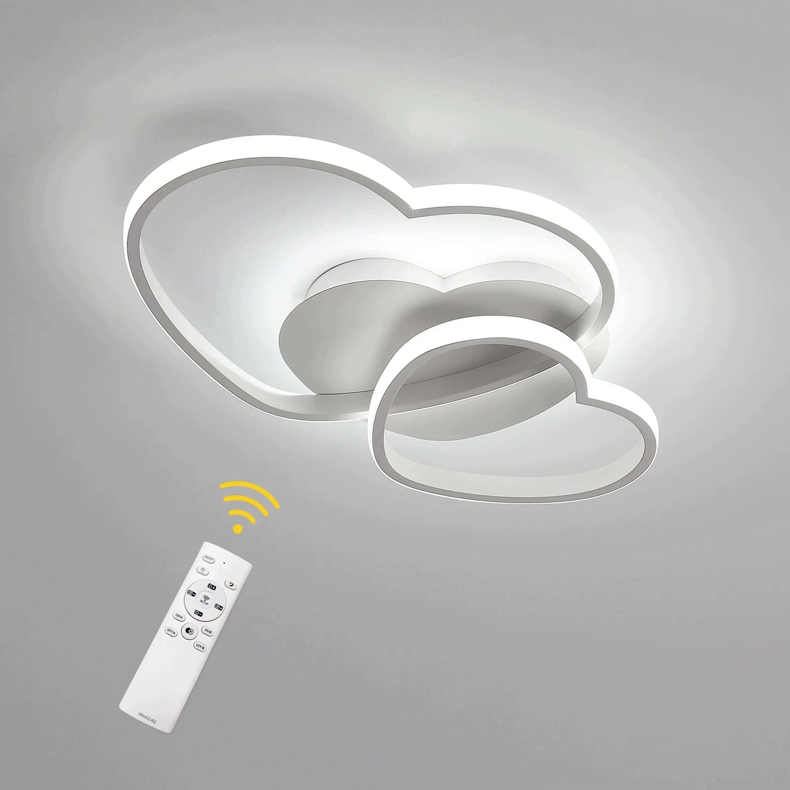 Led stropní svítidlo lustr bílý závěsný moderní obývací pokoj s dálkovým ovládáním 48W