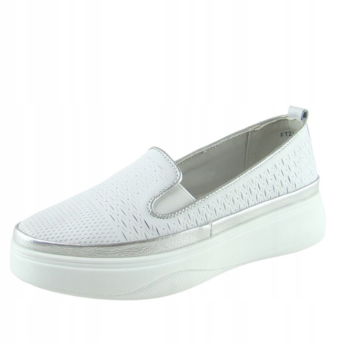 Bílé kožené polobotky Vinceza 23-87937, velikost 40, vel.