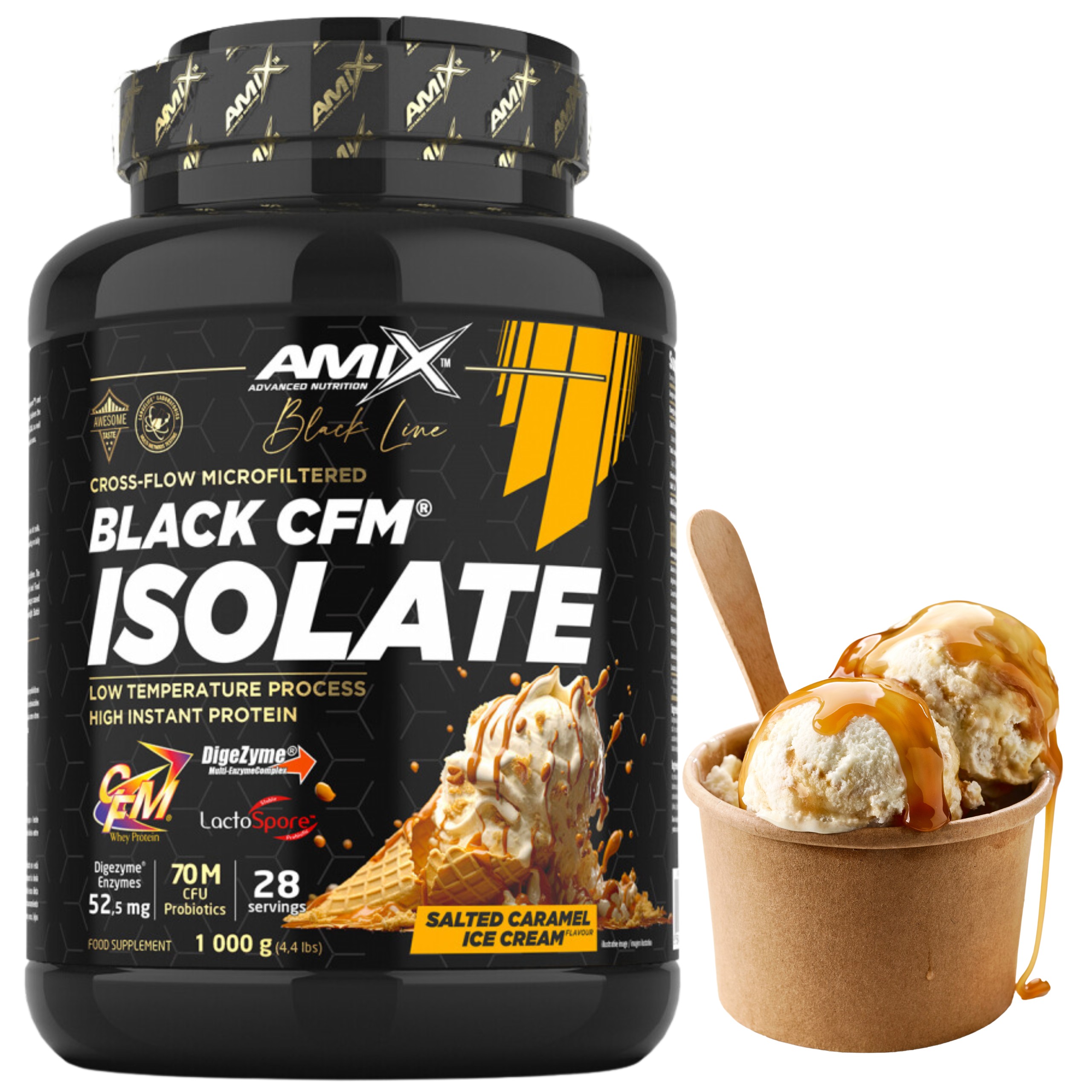 Protein Wpi Whey protein isolate Zmrzlina Slaný Karamel Cfm Amix