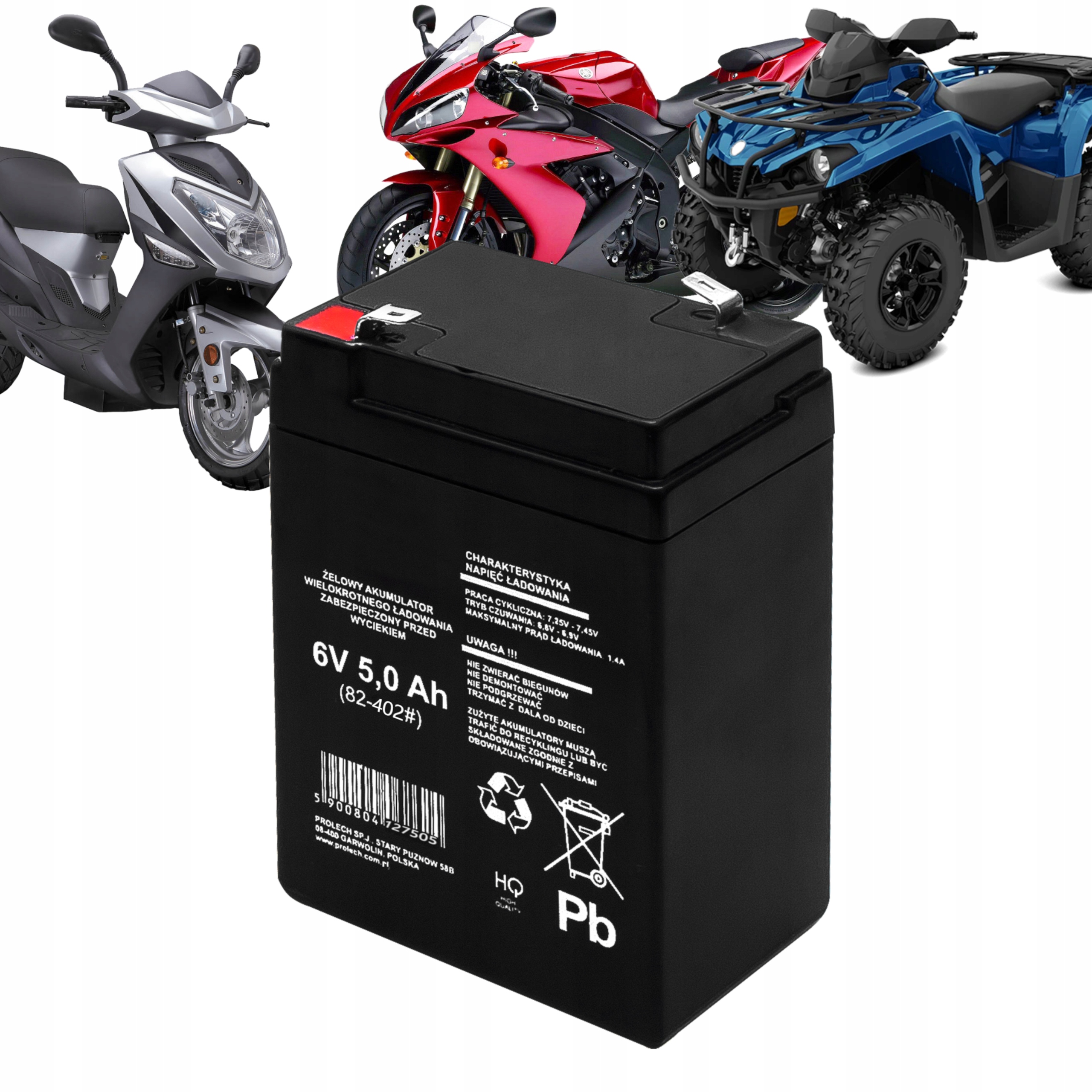 AKUMULATOR ŻELOWY AGM BEZOBSŁUGOWY 6V 5Ah AUTKO MOTOREK ZABAWKI EAN (GTIN) 5900804127505