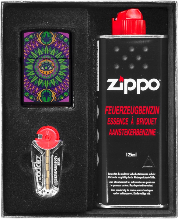 Sada Zippo Zapalovač Cannabis Dárková sada No1