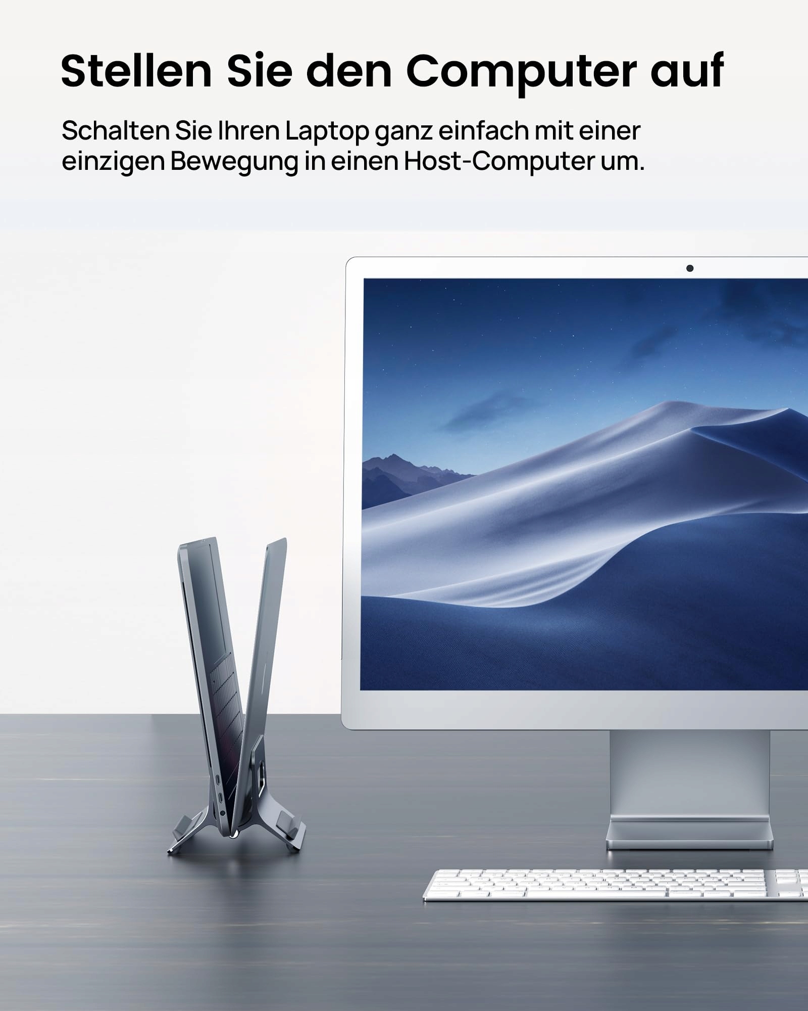 SODI Stojak Na Laptop Pionowy Regulowany Do MacBook Air Pro iPad iPhone — miniatura 6