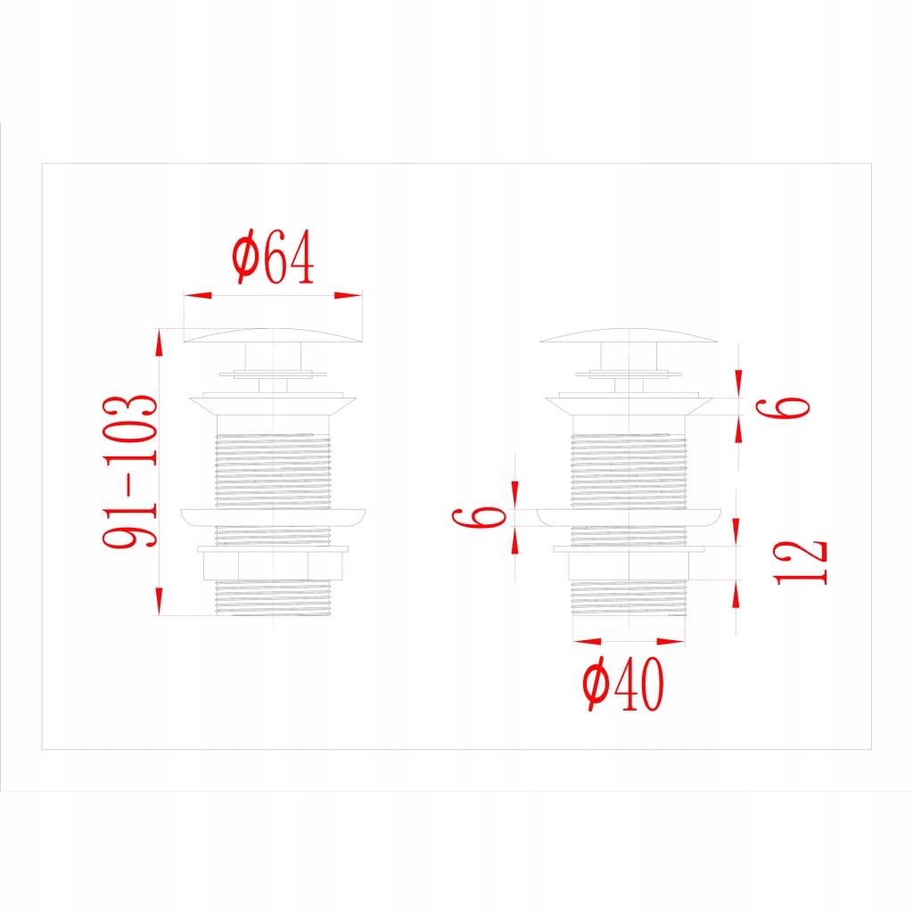 Korek klik-klak bez przelewu, szary, 6,4x6,4x9,1 c Kod producenta VX2149063