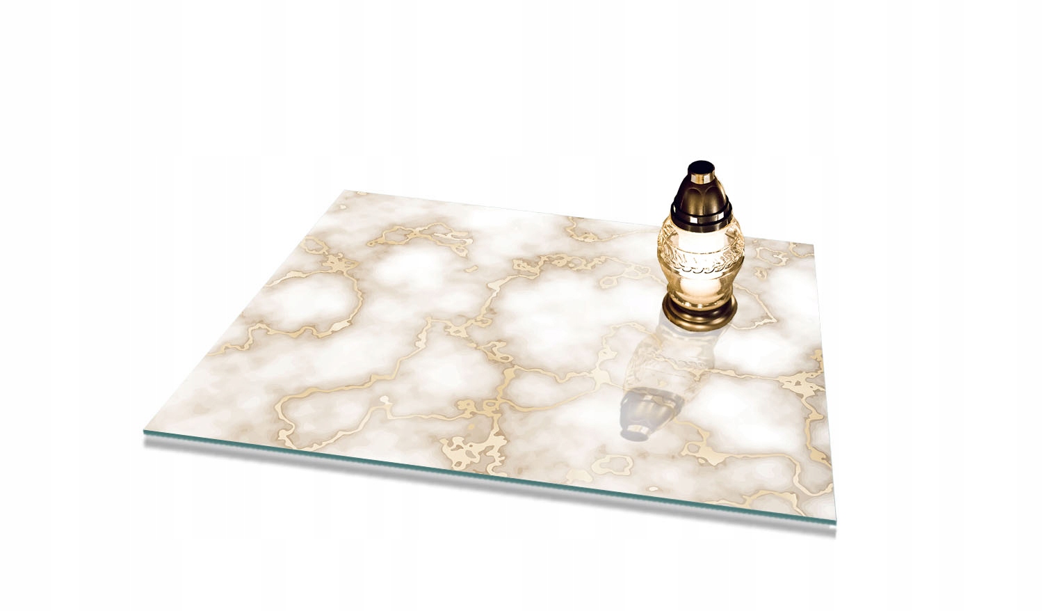 Podstavec pod svíčky tvrzené sklo na hřbitov 60x52 cm gumové nožičky